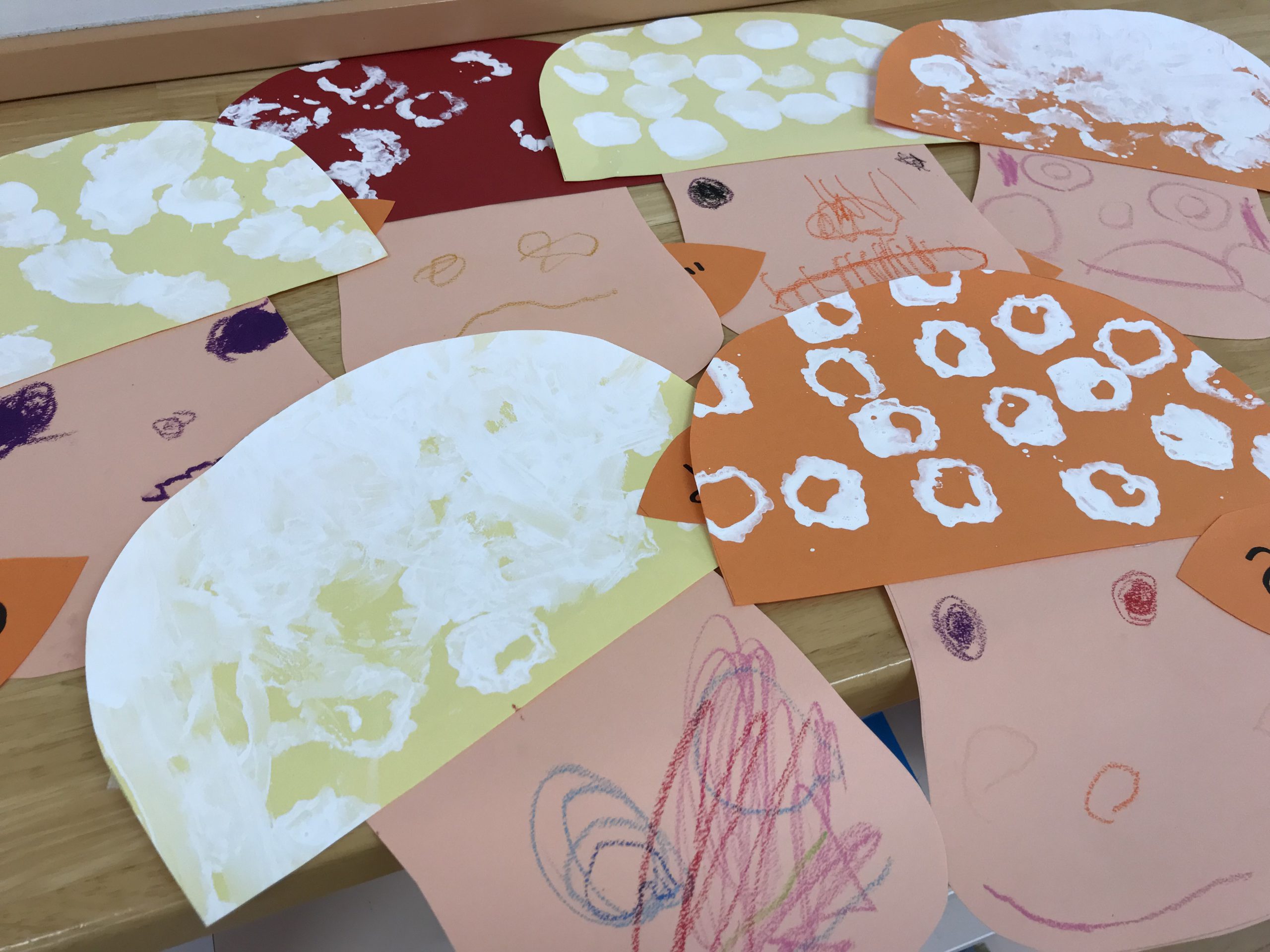 3歳児 野菜スタンプ製作 すえさみこども園 石川県小松市